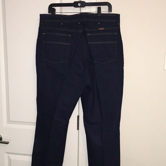 Vintage Wrangler Brushed Relaxed Fit Raw Denim Blue Jeans Pants 38 Waist - Picture 5 of 9